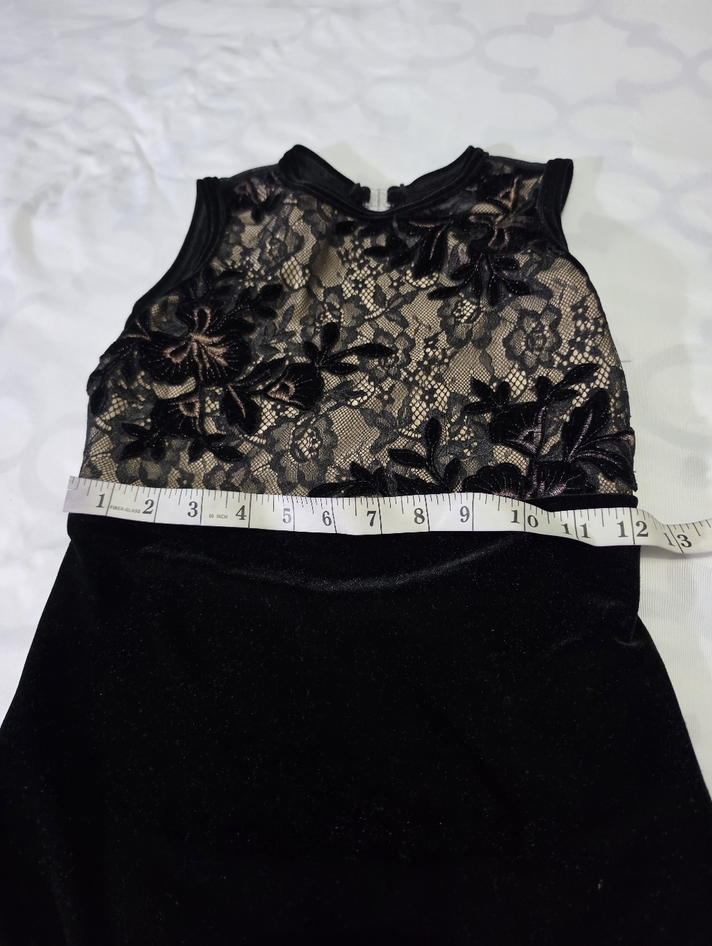 Details Dancewear with Lace and Embroidered Velvet Bodysuit Leotard Size Med - Picture 12 of 13